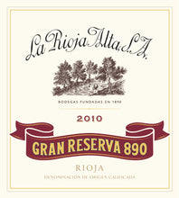Load image into Gallery viewer, La RIOJA ALTA Rioja Gran Reserva &#39;890&#39; Seleccion Especial 2010 (750ml)
