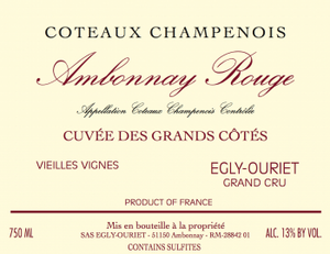EGLY-OURIET Coteaux Champenois Ambonnay Grand Cru 'Cuvee des Grands Cotes' Rouge 2019  (750mL)